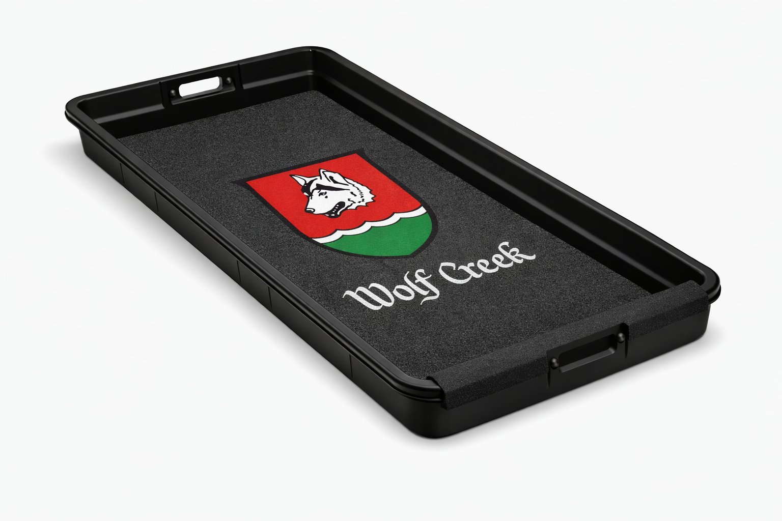 Custom branded Bag Sled with Wolf Creek logo