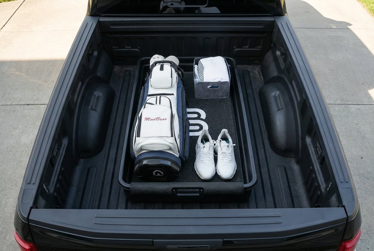 Secured bag in truck bed